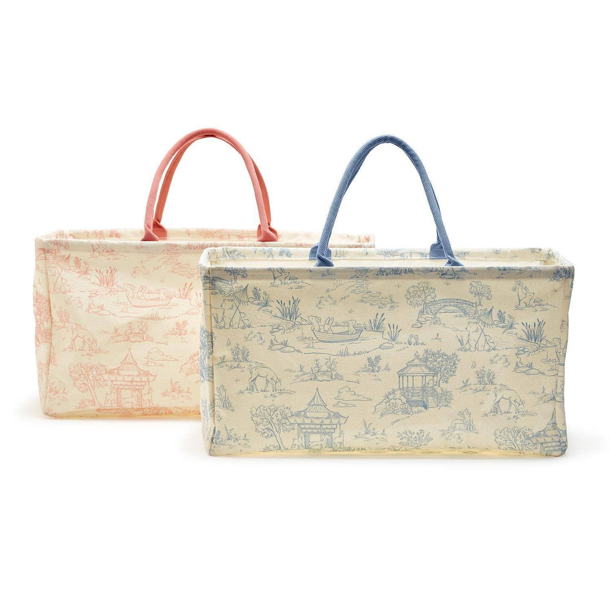 Animal Toile Hamper/Storage Tote Assorted 2 Colors