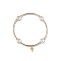Charmed Pearl/Cross 8mm Gold Blessing Bracelet