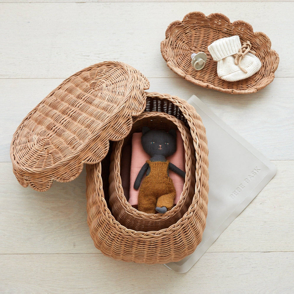 Flora Duo Rattan Basket Set Mocha