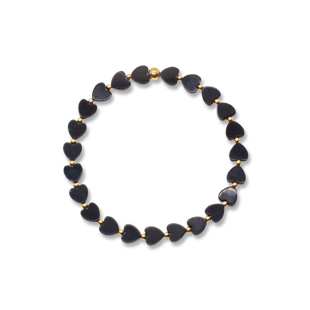 Follow Your Heart Bracelet-Onyx/Gold