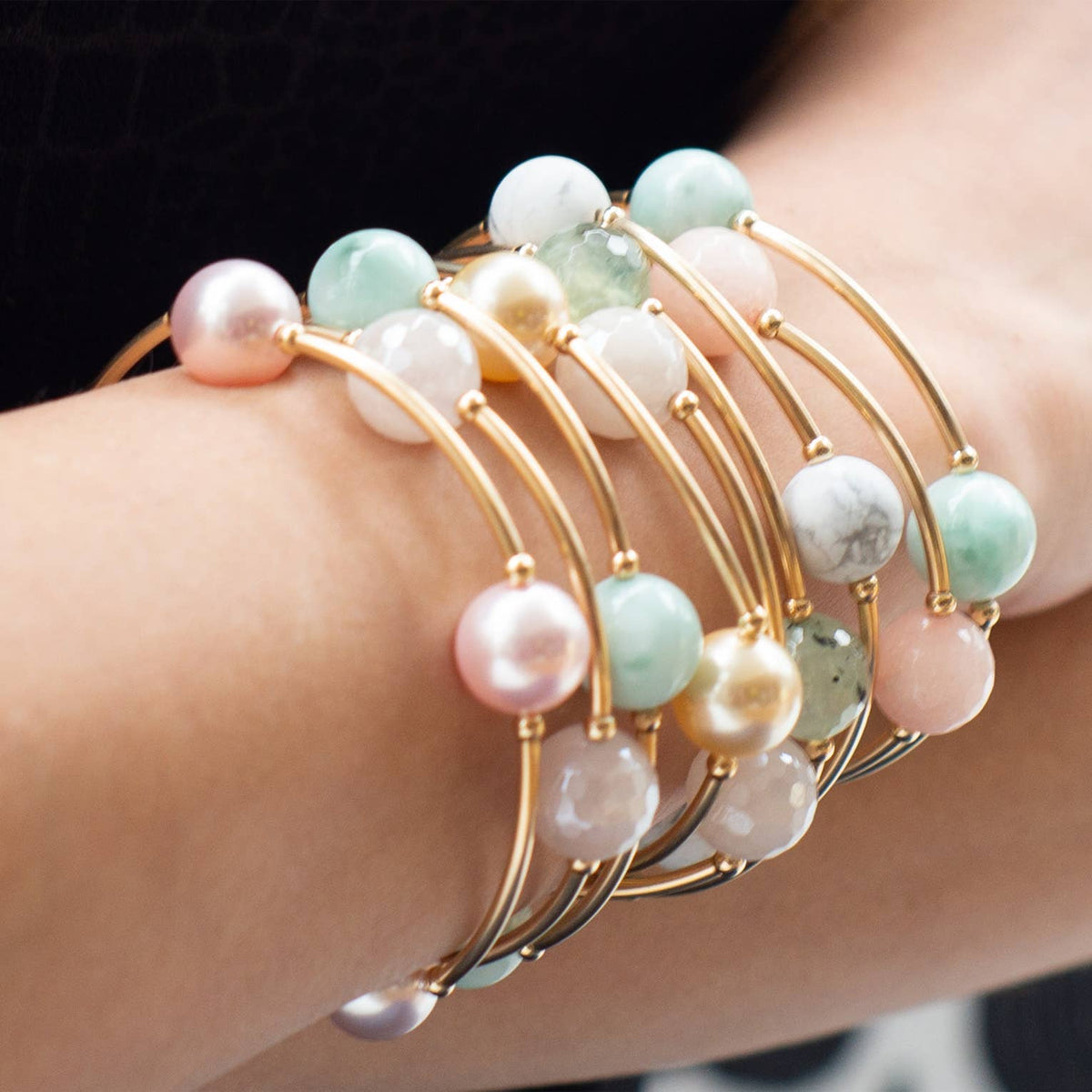12mm Faceted Rose Quartz Gold Blessing Bracelet