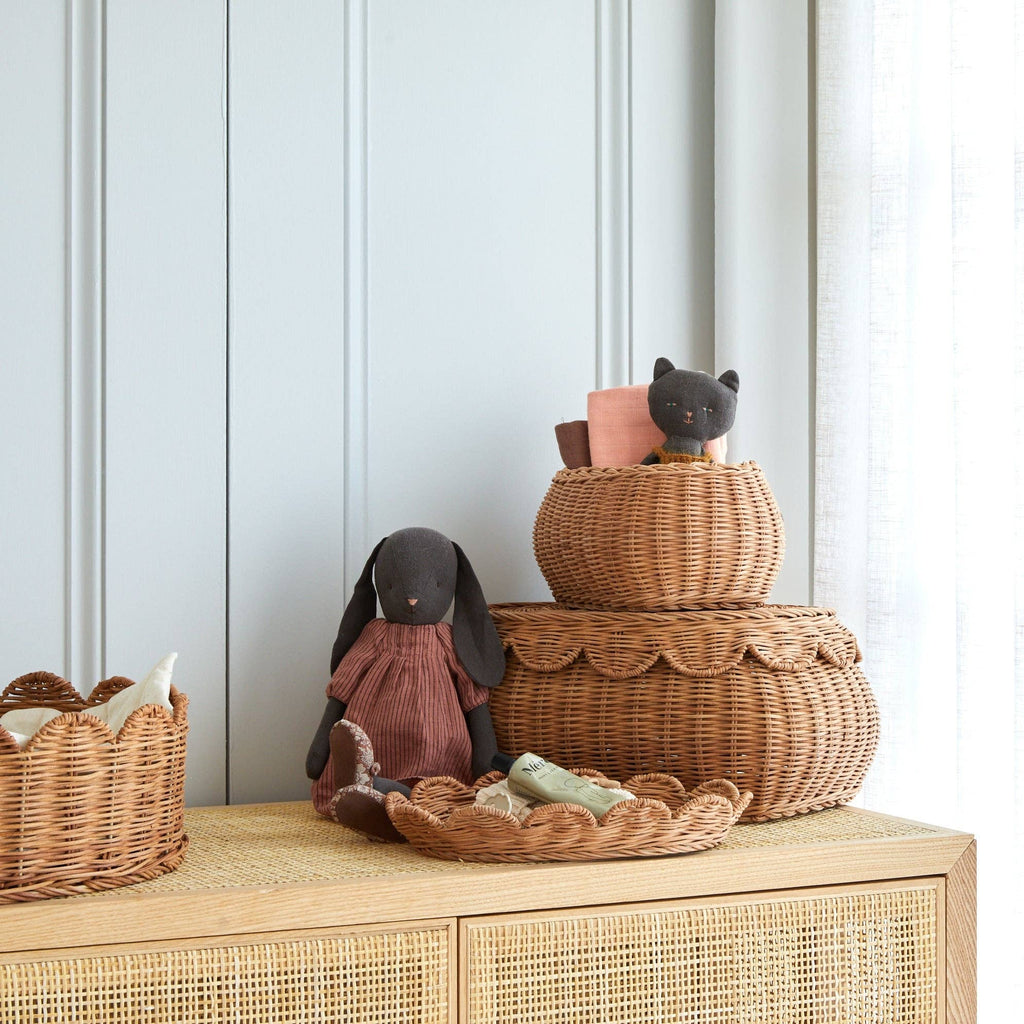 Flora Duo Rattan Basket Set Mocha