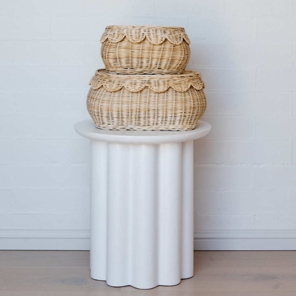 Flora Duo Scallop Basket Set Natural