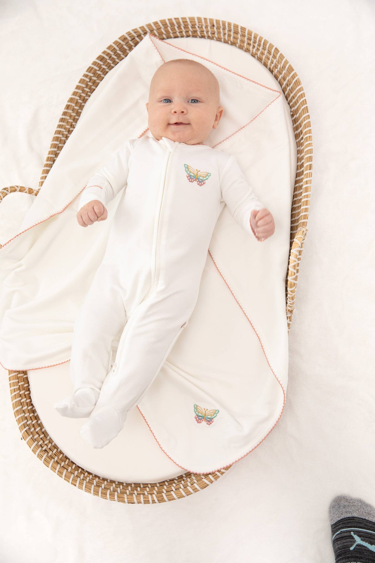 Butterfly Bliss-  Pip Embroidered Blanket