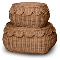 Flora Duo Rattan Basket Set Mocha