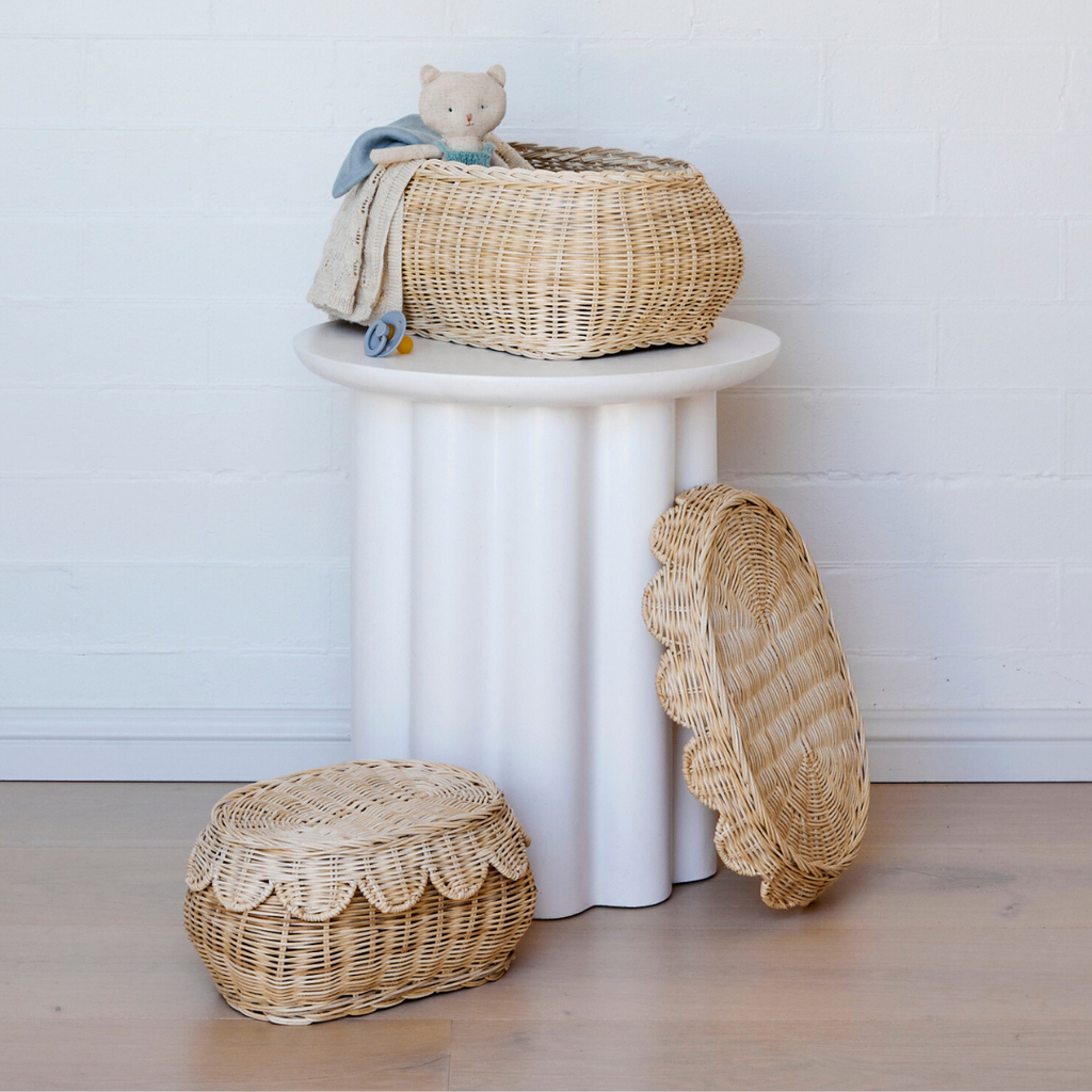 Flora Duo Scallop Basket Set Natural