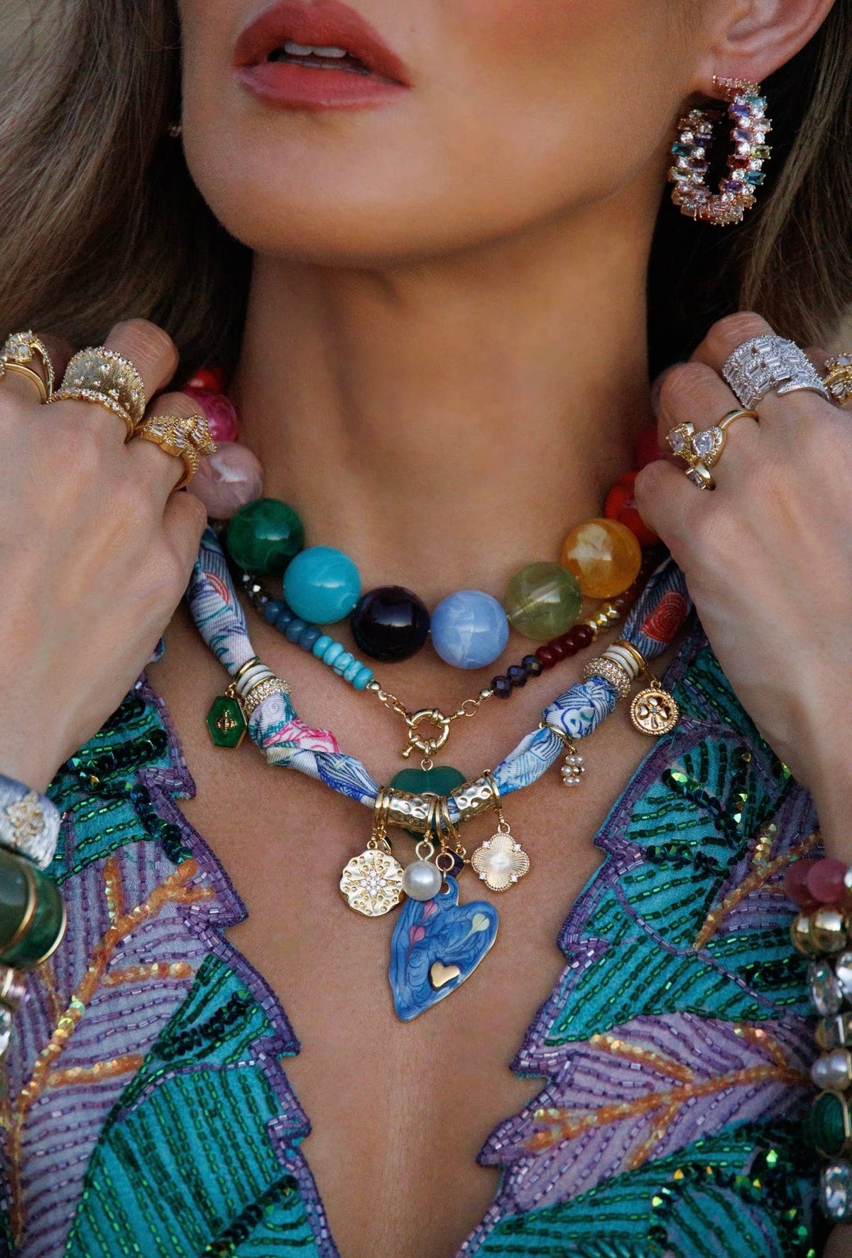 Celia Chunky Beaded Necklace - Multi