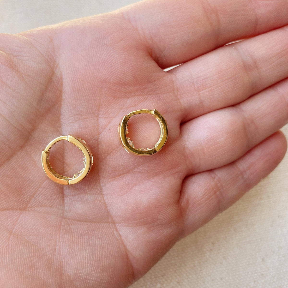 Huggie Large CZ Hoop Earrings