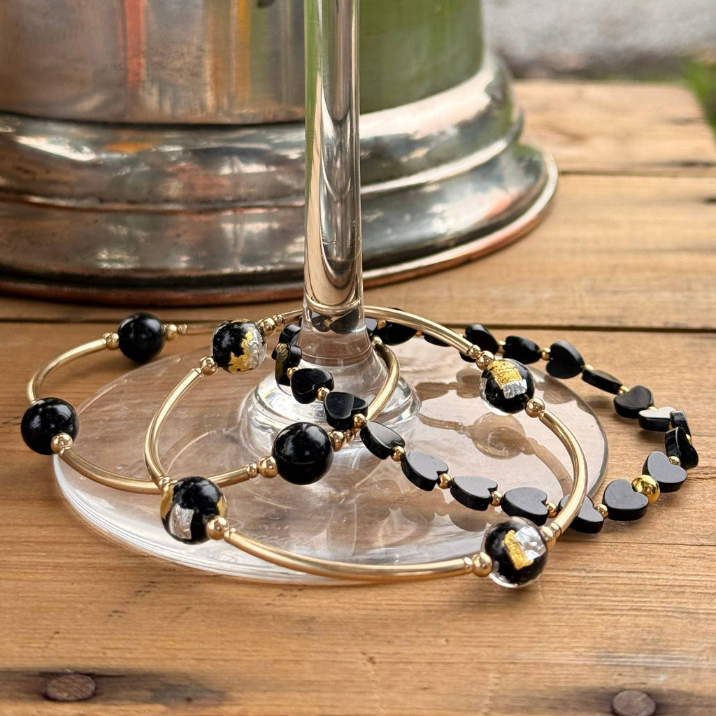 Follow Your Heart Bracelet-Onyx/Gold