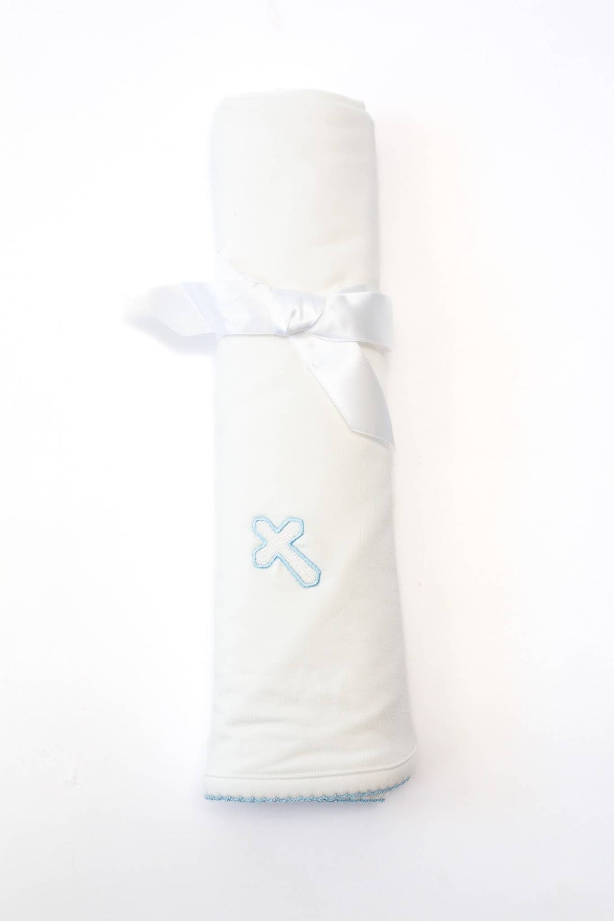 Blue Cross  (Easter/Baptism/Christian) Embroidered Blanket