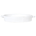 Vietri Lastra White Handled Oval Baker