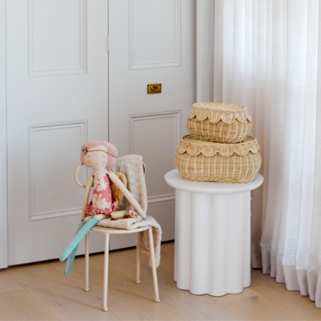 Flora Duo Scallop Basket Set Natural