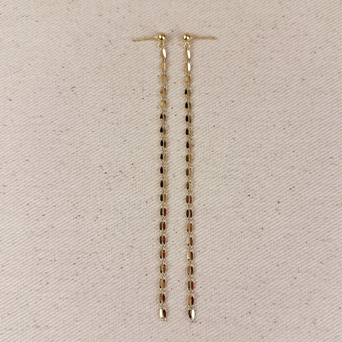 Detailed Chain Drop Earrings