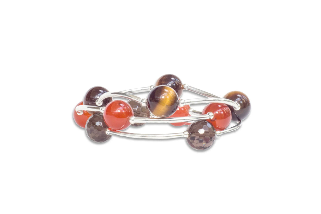 12mm Tiger's Eye Silver Blessing Bracelet