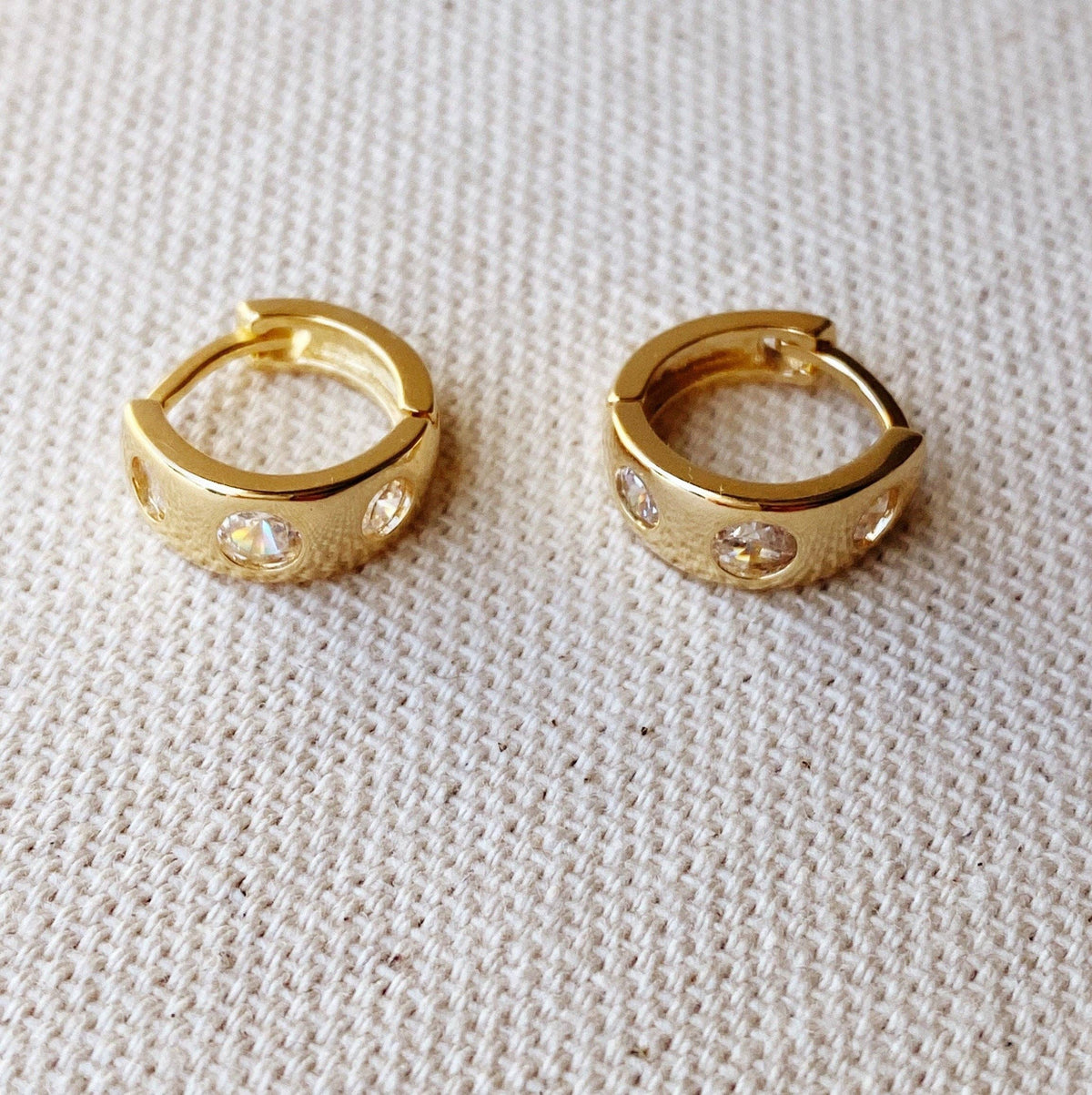 Huggie Large CZ Hoop Earrings