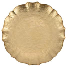 vietri baroque glass gold salad plate