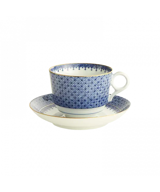 Mottahedeh Blue Lace Cup and Saucer