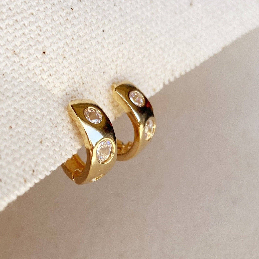 Huggie Large CZ Hoop Earrings