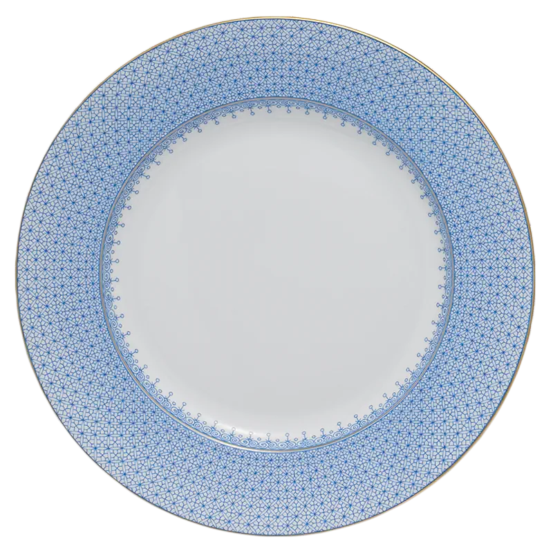 Mottahedah Lace Cornflower Blue Dinner Plate