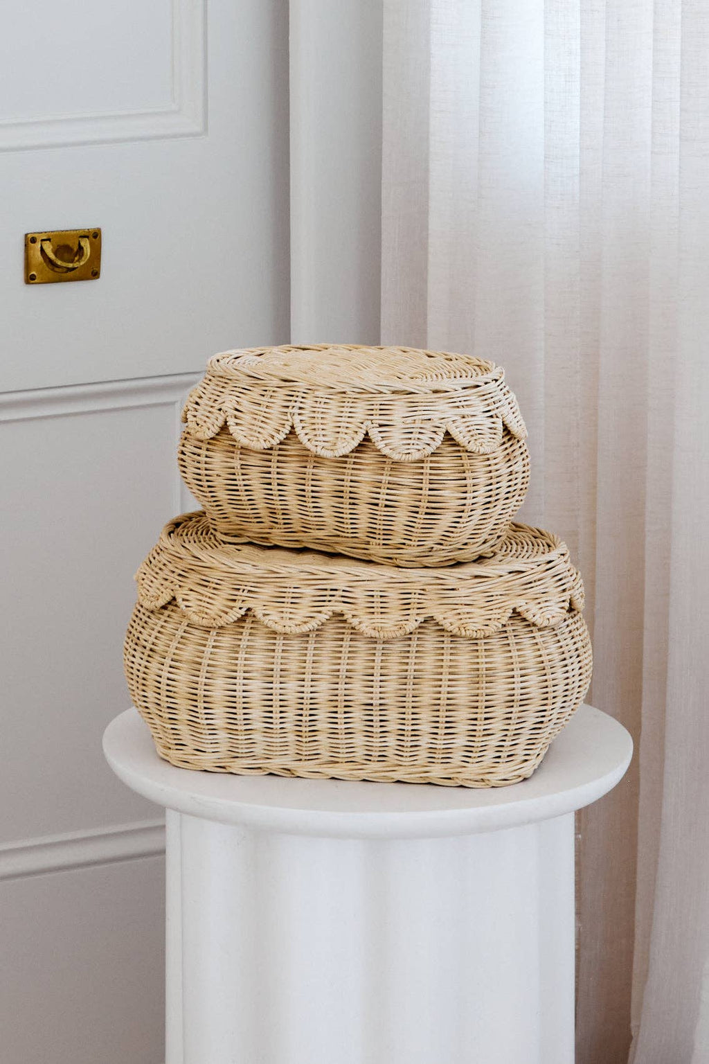 Flora Duo Scallop Basket Set Natural
