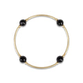 8mm Faceted Onyx Gold Blessing Bracelet