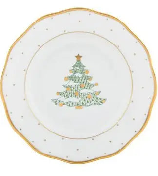 Herend Christmas tree dessert plate