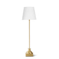 28.75 Inch Antique Brass Metal Buffet Lamp w/White Shade