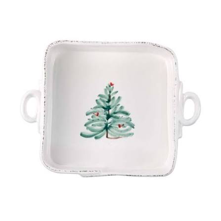 Vietri Lastra Holiday Large Square Baker