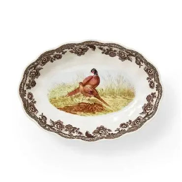 Spode Woodland Pheasant Oval Dish 6"