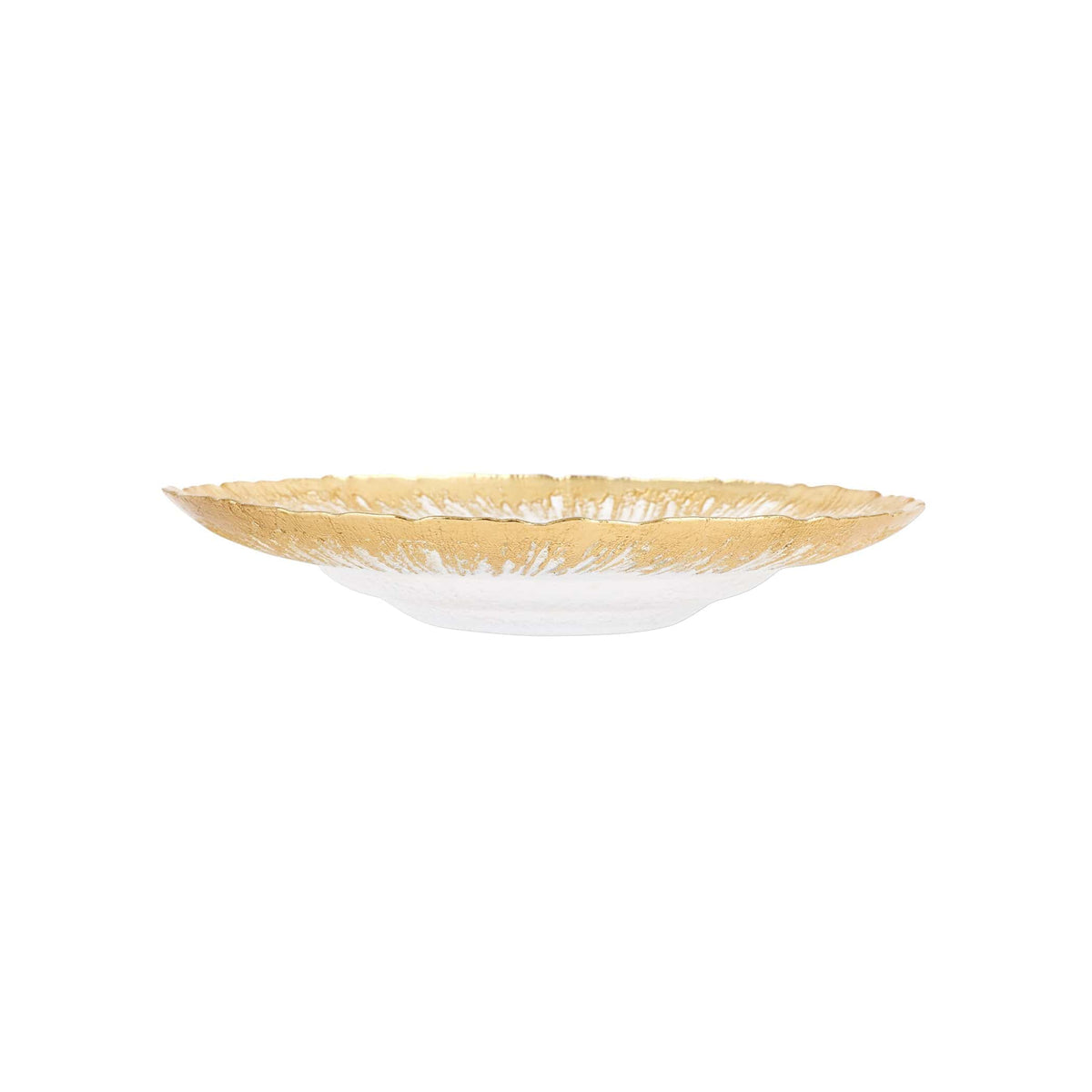 vietri rufolo glass gold brushstroke med. shallow bowl