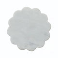 8" Round Marble Scalloped Tray, White