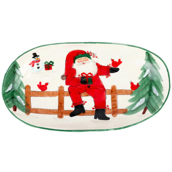 Vietri Old St. Nick Shallow Oval Bowl