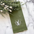 Stag with Holly Berries Linen Towel