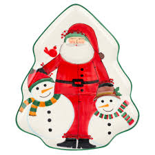 Vietri Old St. Nick Figural Tree Platter