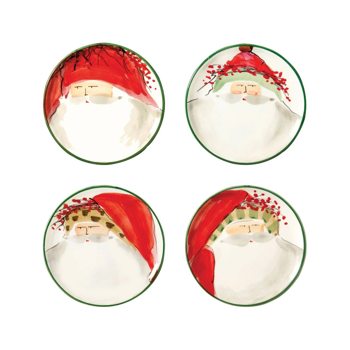 Vietri Old St. Nick Asst Canape Plates S/4