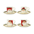 Vietri Old St. Nick Asst Espresso Cup & Saucer S/4