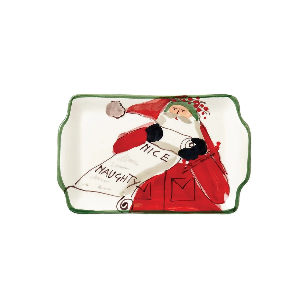Vietri Old St. Nick Naughty or Nice Plate
