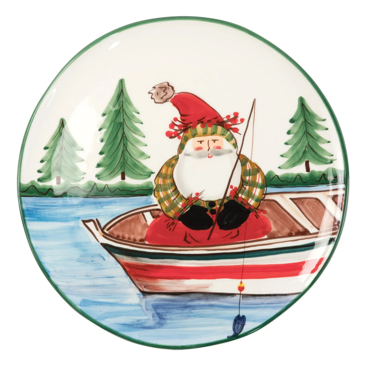 Vietri Old. St. Nick Round Platter-Fishing