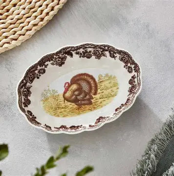 Spode Woodland Oval Turkey Dish 6"