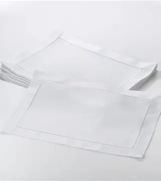 WHITE Single Hemstitch Placemat S/4